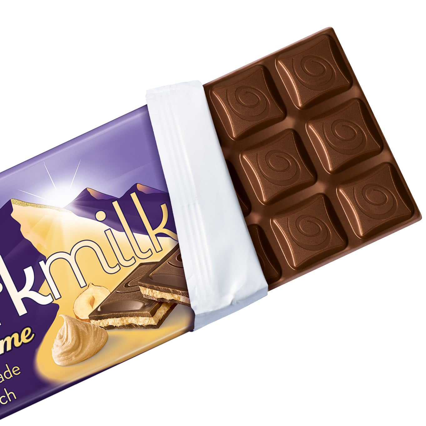Milka Black Milk – Alpine Zartbitterschokolade mit Milch- und cremiger Nougatfüllung – 85g (5er Pack)