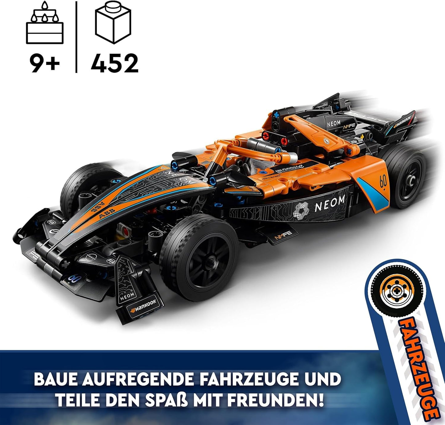 LEGO Technic NEOM Mclaren Formel-E-Rennwagen, Rennauto-Spielzeug für 9-jährige Jungen und Mädchen, Modellauto-Bausatz, Kinderzimmerdekoration, Geburtstagsgeschenkidee 42169 Bausets. Beuche den LEGO-Store