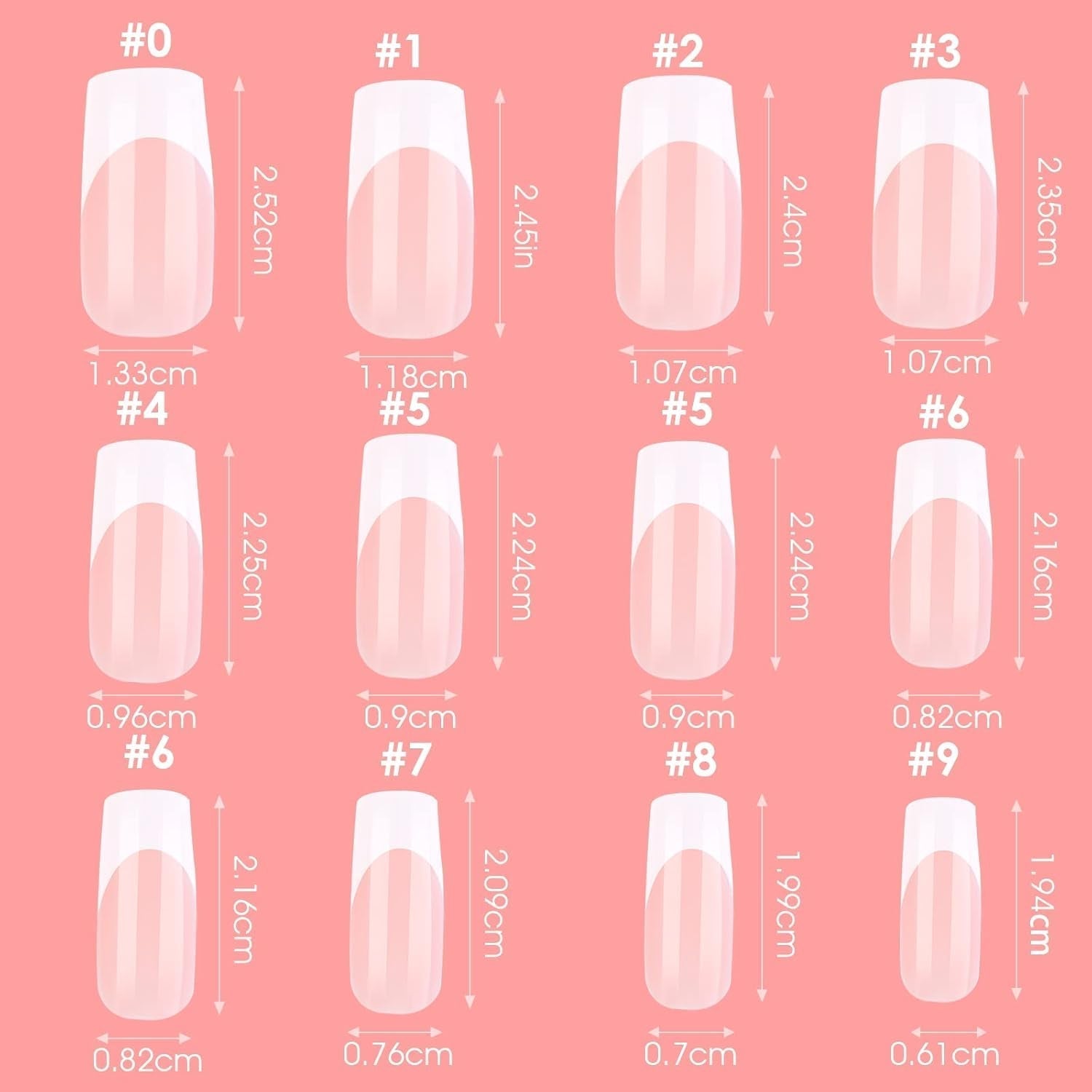 360 Stück selbstklebende Nagelspitzen für künstliche Nägel mit Aufbewahrungsbox und Nagelfeile (rechteckig)