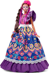2022 Día De Muertos Barbie-Puppe mit gerüschtem Trachtenkleid, Blumenkranz und Calavera-Gesichtsbemalung, Geschenk für Sammler