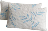 Comfysleep King-Size-Kissen aus Bambus-Viskose, kühlend, geschredderter Memory-Schaum, verstellbarer Bezug aus Bambus-Viskose, abnehmbarer/waschbarer Bezug, 2 Stück, Naty Shop Standard-Kissen Standardtitel