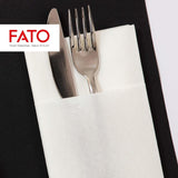 Fato - Trockene Papierservietten, Airlaid, Stoffeffekt, Packung mit 50 Servietten, Größe 40X40 in 4 gefaltet, Farbe Schwarz