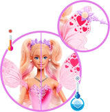 Mattel Barbie-Puppe Fee mit Spielzeugstab und Modeaccessoires, fantastisches Thema mit Flügeln und Farbwechsel-Outfit, JCP76, [Mehrfarbig] Naty Shop Dolls