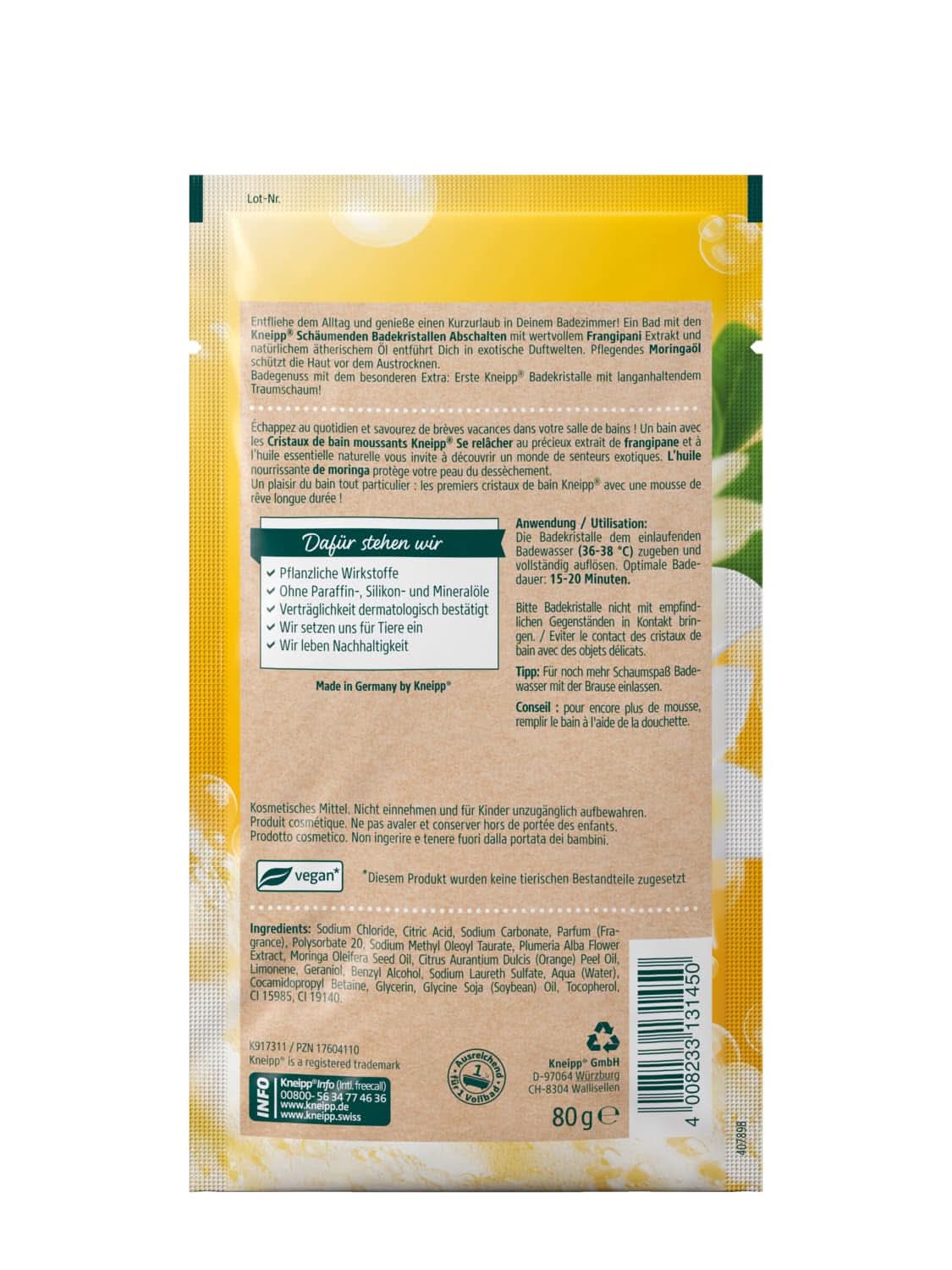 Kneipp, prickelndes Badesalz, 80 Gramm Dusche und Bad Naty Shop