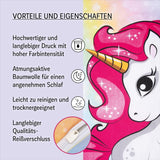 Bettwäsche für Mädchen, Einhorn, 100 x 135 cm und 40 x 60 cm, Baumwolle Bettwäsche - Kinder Naty Shop