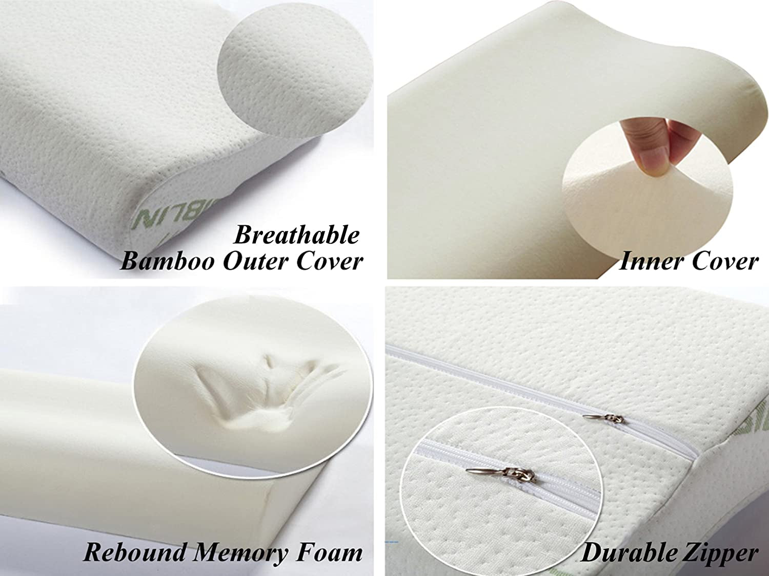 Memory-Schaum-Kissen, Nackenstützkissen, ergonomisches Nackenkissen für verschiedene Schlafpositionen mit abnehmbarem Bezug, orthopädische Halskissen von Naty Shop