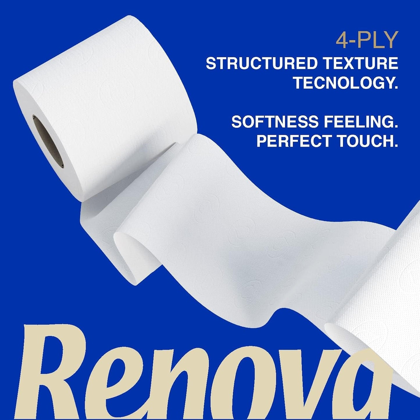 Renova Renova Divine Perfection Toilettenpapier, 42 Rollen, Premium-Toilettenpapier, 4-lagig, ultraweich, extra stark, dick, weich und saugfähig, FSC-zertifiziertes Papier, 4400 g
