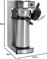 Saro Espressomaschine, inklusive Karaffe mit isolierter Edelstahlpumpe – 2,2 l – Zubereitungszeit ca. 5–6 Min. – Schutz bei Betrieb ohne Wasser – 2.069 kW – Modell THERMO 24