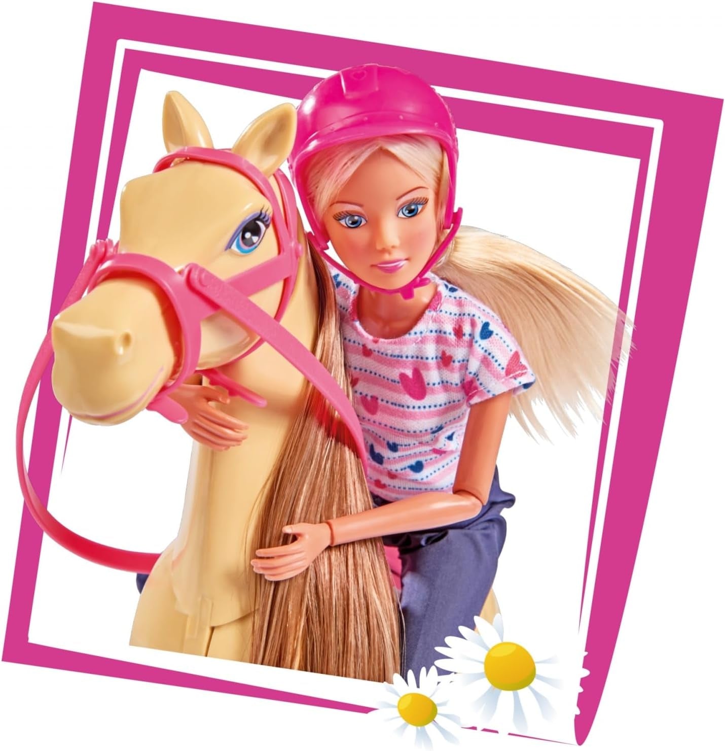 Simba 105730939 – Steffi Love Reittour, im Reitanzug, mit 2 Pferden, voll bewegliche Puppe, Anziehpuppe, 29 cm, für Kinder ab 3 Jahren. Puppen Naty Shop