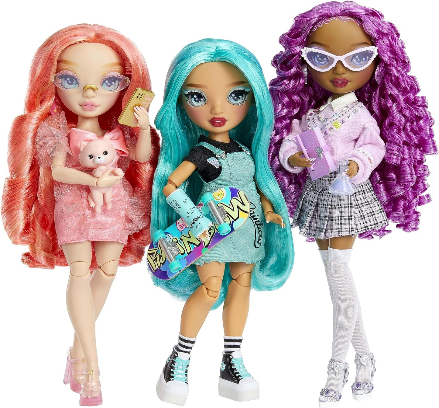 Rainbow High Fashion Doll – Pinkly Paige – Rosa Modepuppe im modischen Outfit – mit Brille und über 10 bunten Spielaccessoires – Ideal für 4–12-Jährige und Sammler