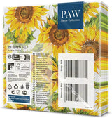 PAW – 3-lagige Servietten (33 x 33 cm) I 20 Stück I Perfekt für Geburtstage, Partys und Verabredungen I Herbstliche Tischdekorationen I Bunte Papierservietten – sonnenblumengelbe Blütenblätter I Tanzende Sonnenblume