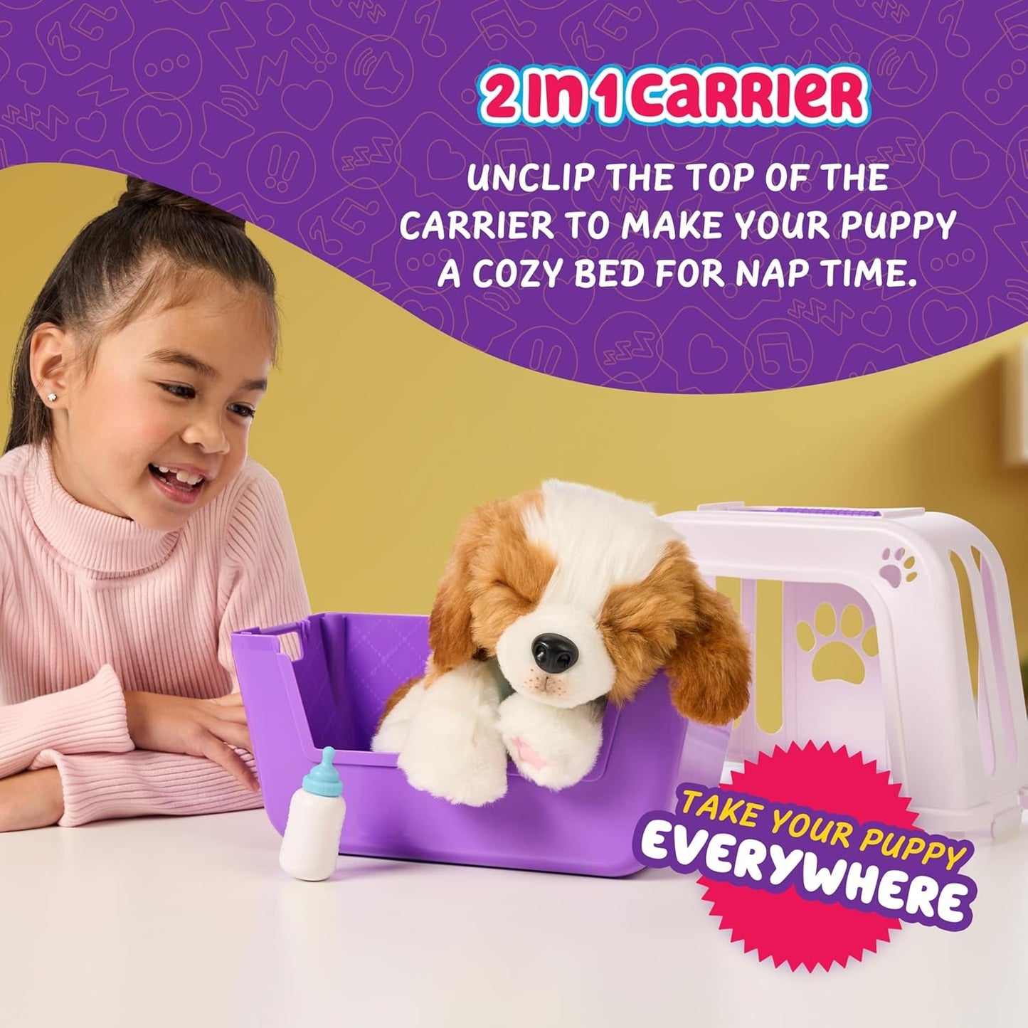 Little Live Pets My Really Real Puppy – Patches; Interaktiver Welpe; über 60 Sounds/Reaktionen; realistisches Aussehen; 1 von 72 Varianten; Spielset mit Tragetasche; Batterien im Lieferumfang enthalten; ab 5 Jahren