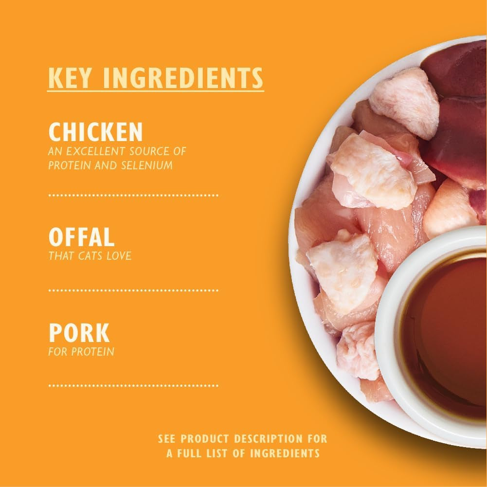 Lily's Kitchen Natürliches Nassfutter für ausgewachsene Katzen, in Dosen, leckere Stücke in Hühnersoße, getreidefreie Rezeptur (24 Schalen x 85 g)