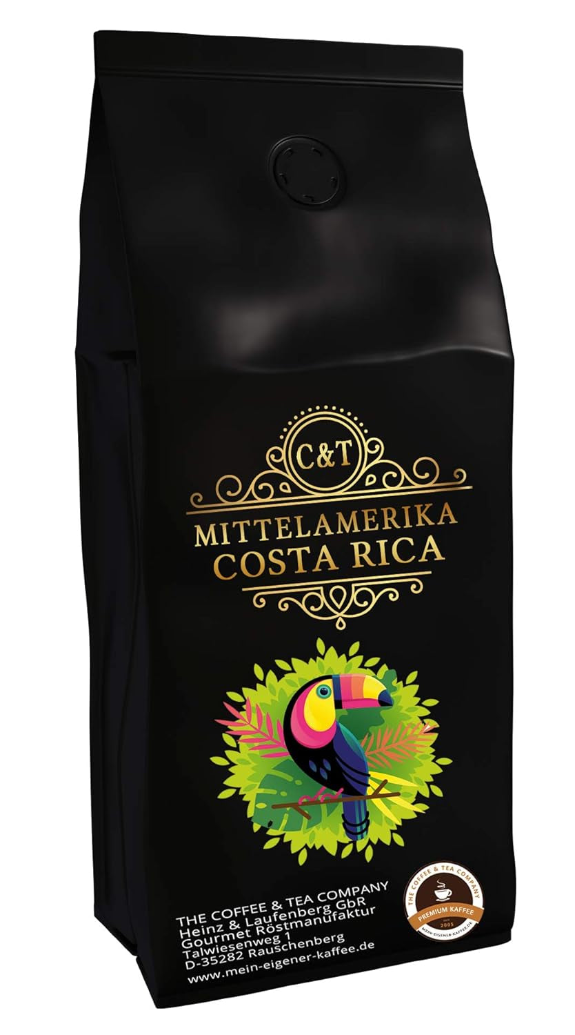 C&T Kaffee aus Costa Rica 100 % Arabica Exzellenter Premiumkaffee aus Mittelamerika (ganze Bohnen, 1000g)