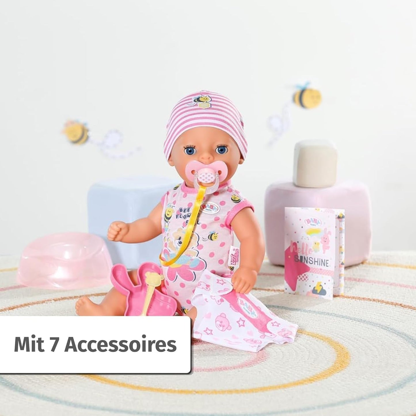 BABY Born Lena (Mädchen) 36 cm, Puppe mit 7 Funktionen für Kinder ab 1 Jahr, funktioniert ohne Batterie, große Puppe 36 cm, 834596 Zapf Creation, rosa Naty Shop-Puppen