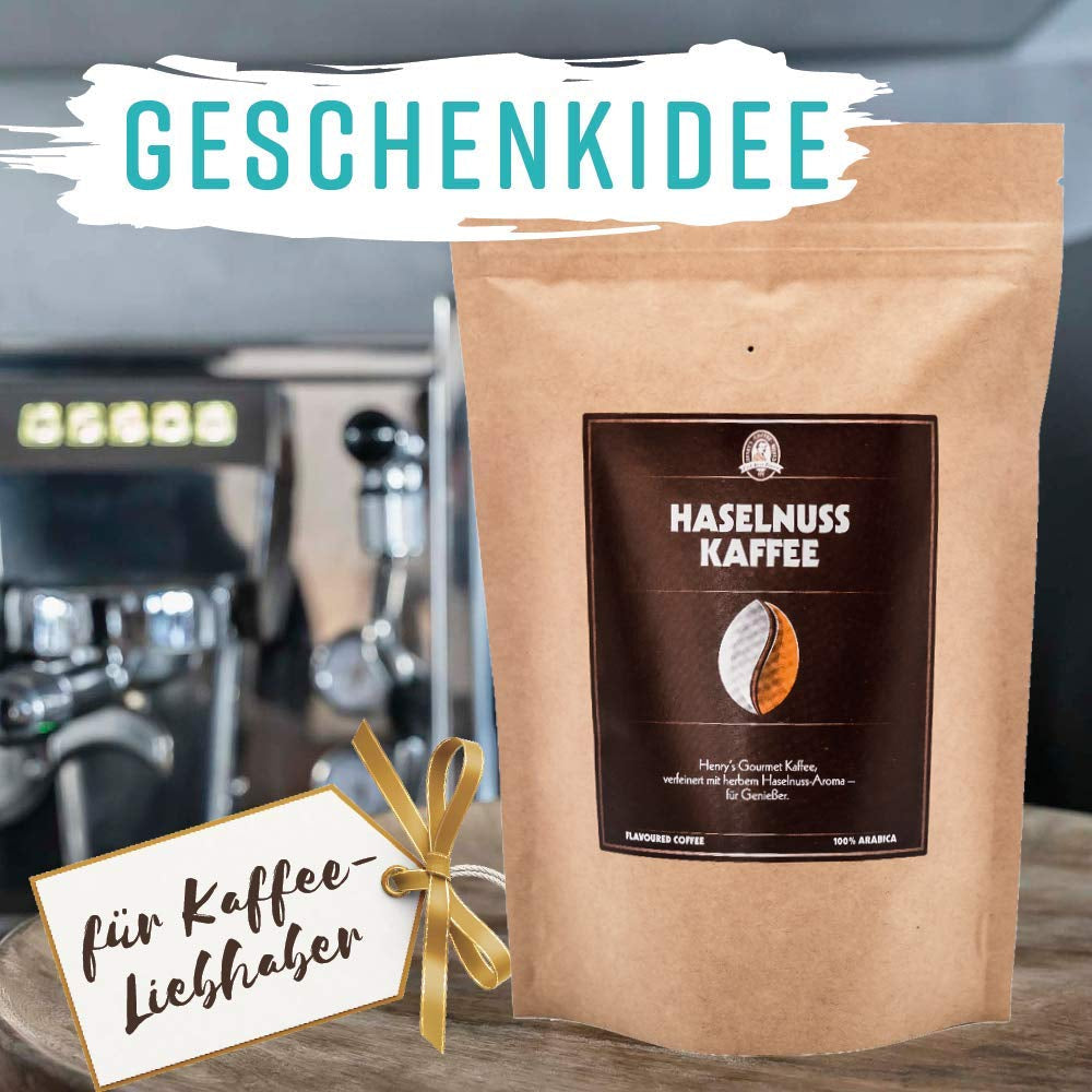 Henry's Haselnusskaffee 1000g – Raffinierter Gourmetkaffee mit feinsten Aromen – handwerklich geröstet – Premium-Kaffeebohnen