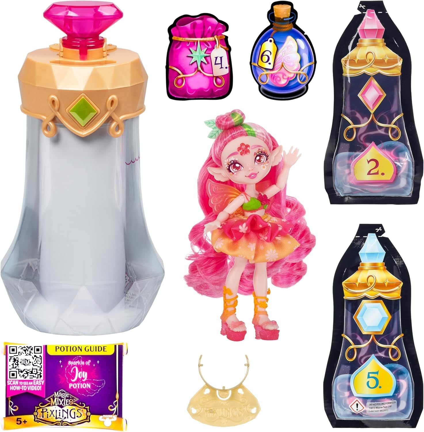 Pixlings Faye Deer Doll: Die magische Enthüllung der wunderschönen und detaillierten 16,5 cm großen Pixlings-Puppe in einer Zaubertrankflasche