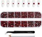 Beadsland 2500 Stück Glas Nailart Strasssteine ​​​​Kristall Flatback Edelsteine ​​​​Runde, ​​Für Handwerk Gemischt 8 Größen SS4 ~ SS30 Mit Picking Pinzette Und Stift (Kristall Weiß)