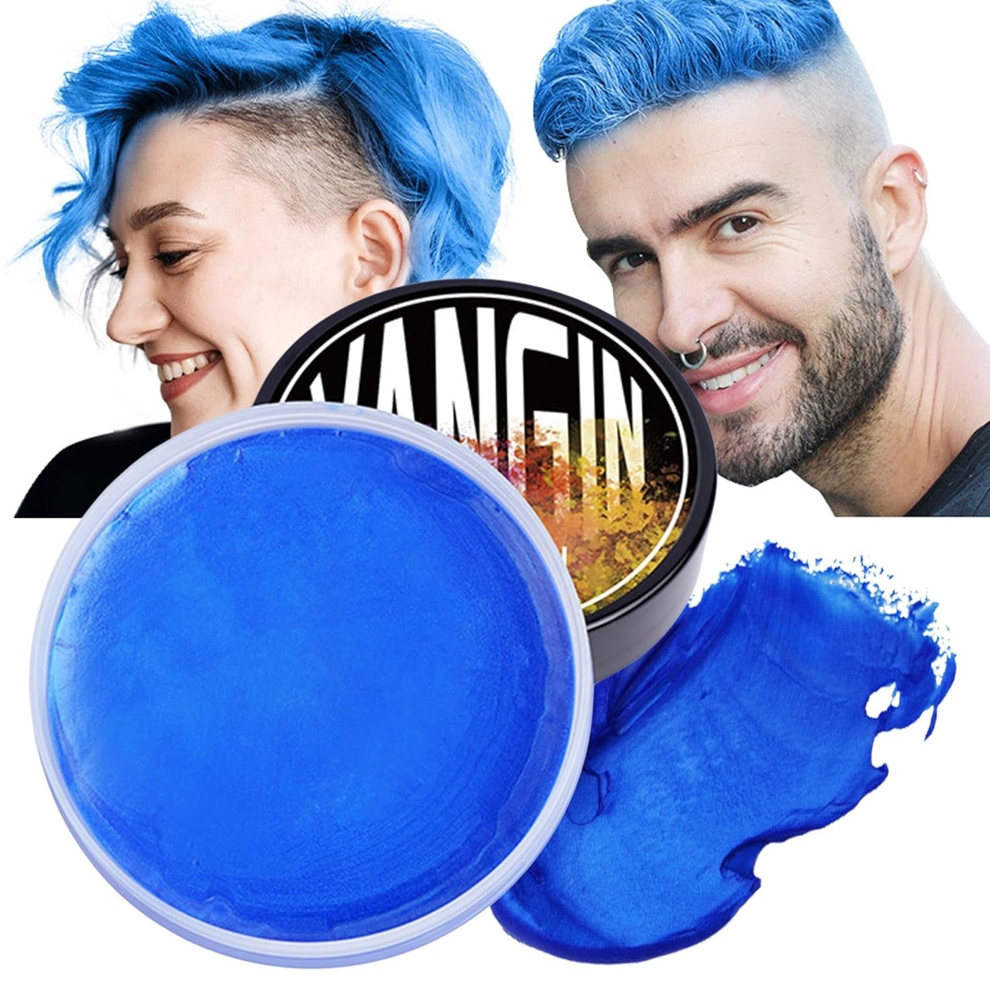 Grüne temporäre Haarfarbe, Styling-Haarfarbe für Männer und Frauen, natürliche Haarpomade, Haarfärbewachs für Party, Cosplay & Halloween, Weihnachten, cremefarbene temporäre Haarfarbe (100 g, grün) Naty Shop Haarfarbe blau 1 g (1 Packung)