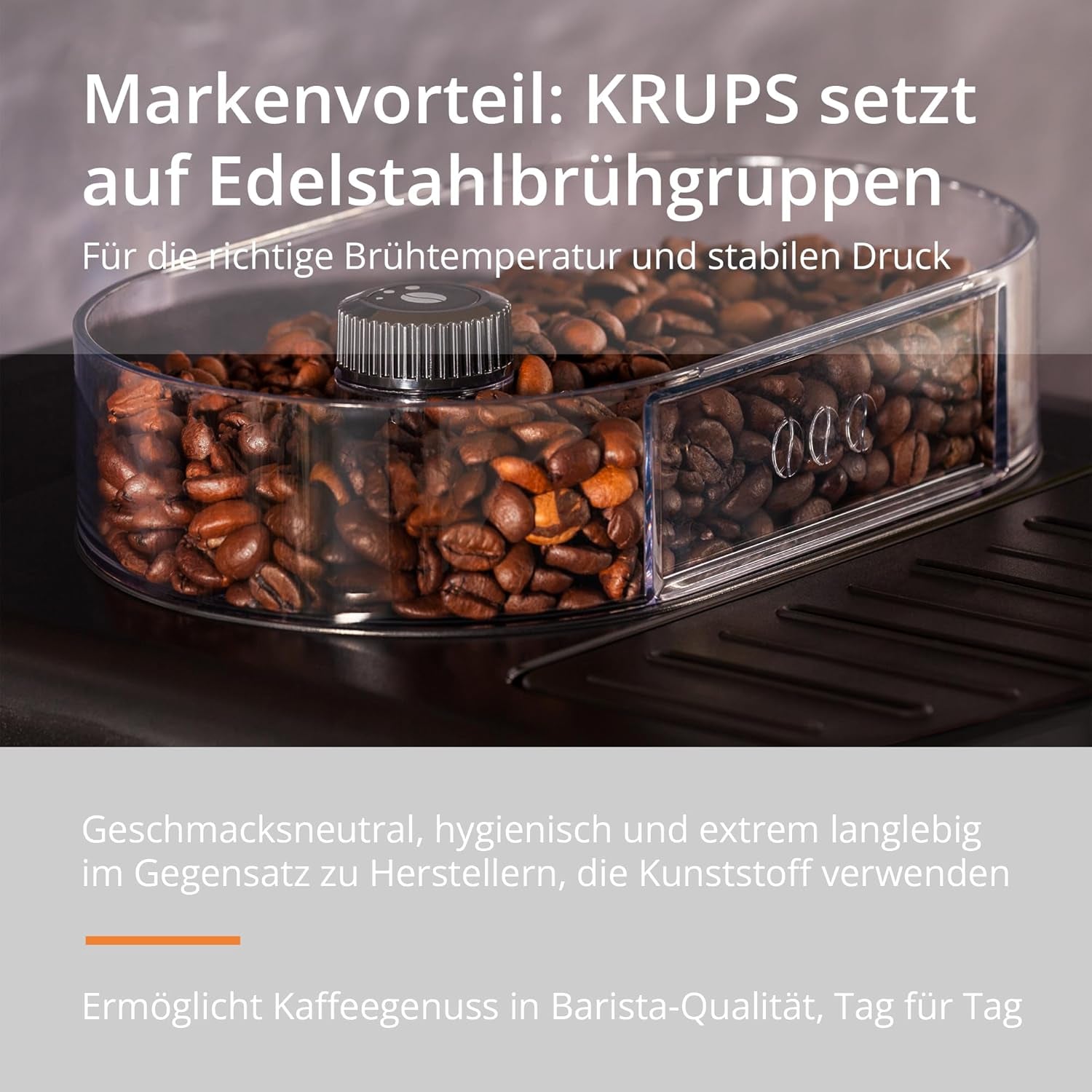 KRUPS Arabica Picto automatische Espressomaschine, kompaktes Design, einfache Bedienung, intuitiv einstellbarer Drehregler, Milchaufschäumer, 2-Tassen-Funktion, Espressomaschine, schwarz, EA810870