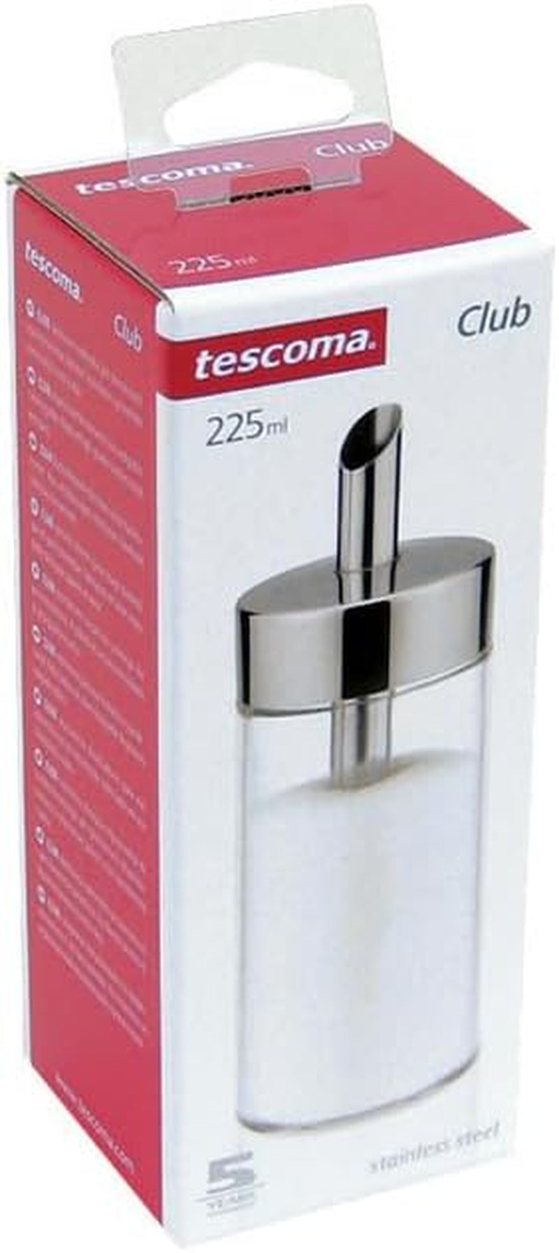 Tescoma Glasstreuer, gebürsteter Edelstahl, ideal für weißen/braunen Zucker, 225 ml