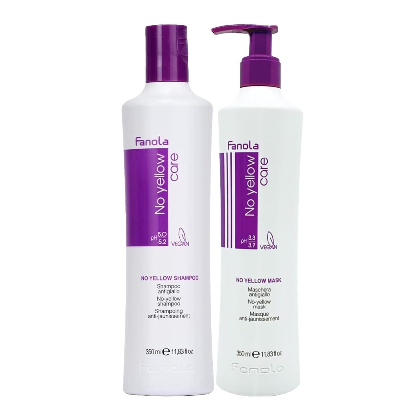 Fanola No Yellow Silver Shampoo gegen gefärbtes Haar mit Flecken. Fanola Shower and Bath 350 ml. Fanola No Yellow Mask Pack