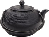 Juvale Japanisches Teeservice mit Teekanne aus Gusseisen (1200 ml), Untertasse und 2 Tassen, Teeservice im Tetsubin-Stil, Schwarz