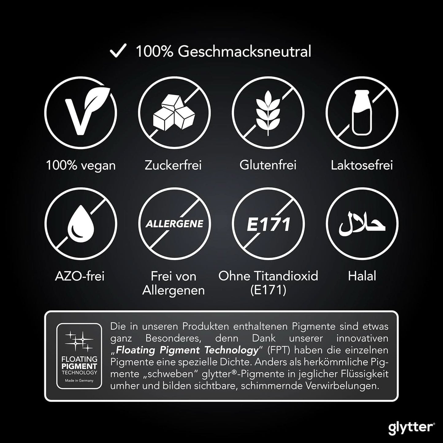 Glytter, essbarer Glitzer für Getränke und Flüssigkeiten, 10 Gramm Glitzer Naty Shop