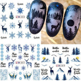3D-Weihnachts-Nagelaufkleber, selbstklebend, Wassertransfer, Weihnachtsbaum, Schneeflocke, Elch, Pinguin, Weihnachts-Nagelkunst, Winter-Nageldesign, Weihnachtsaufkleber, Nagelzubehör