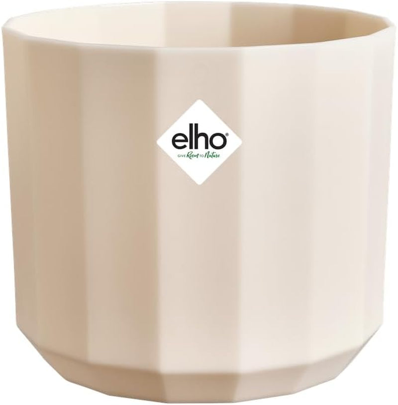 Runder Topf elho Facet 17 cm – für den Innenbereich – 100 % recycelter Kunststoff – Ø 16,6 x H 14,9 cm – Rosa/Mandelrosa