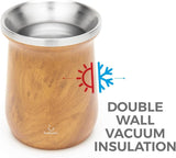 Yerba Mate Balibetov-Teeset (Mate-Tasse) aus Edelstahl mit Bombilla (Strohhalm) für Mate, leicht zu reinigen und sehr langlebig Yerba Mate-Set (HOLZ)