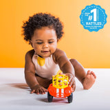 Bright Starts Oball Rassel, Spielzeugauto, Motorikspielzeug für Babys und Kleinkinder ab 3 Monaten, 1 Stück, zufällige Farbe, Blau oder Rot, Babyspielzeug Naty Shop
