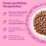 Whiskas Junior Classic Selection Nassfutter für Katzen in Soße, 48 Beutel, 12 x 85 g (4er-Packung) – Hochwertiges Nassfutter für heranwachsende Katzen, 2 bis 12 Monate