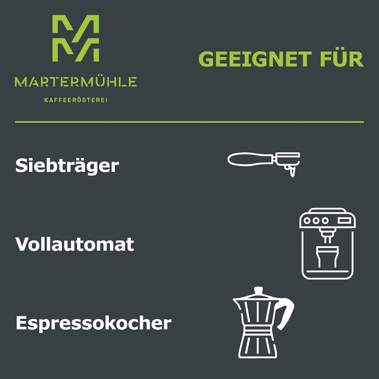 Martermühle Mexiko Bio Espressobohnen entkoffeiniert 1kg mittelkräftig I Arabica I Geschmacksrichtung: Nougat, Zartbitterschokolade I Ganze Bio Espresso-Bohnen schonend geröstet, säurearm