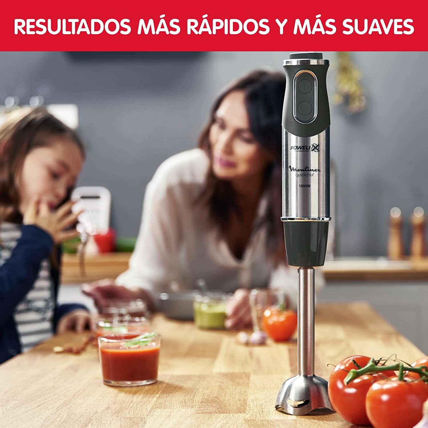 DD6558 DD655810 Quickchef 3-In-1 Tauchmixer, Powelix-Technologie, 3 Zubehörteile, Edelstahl, Stahl/Schwarz Kitchen Naty Shop