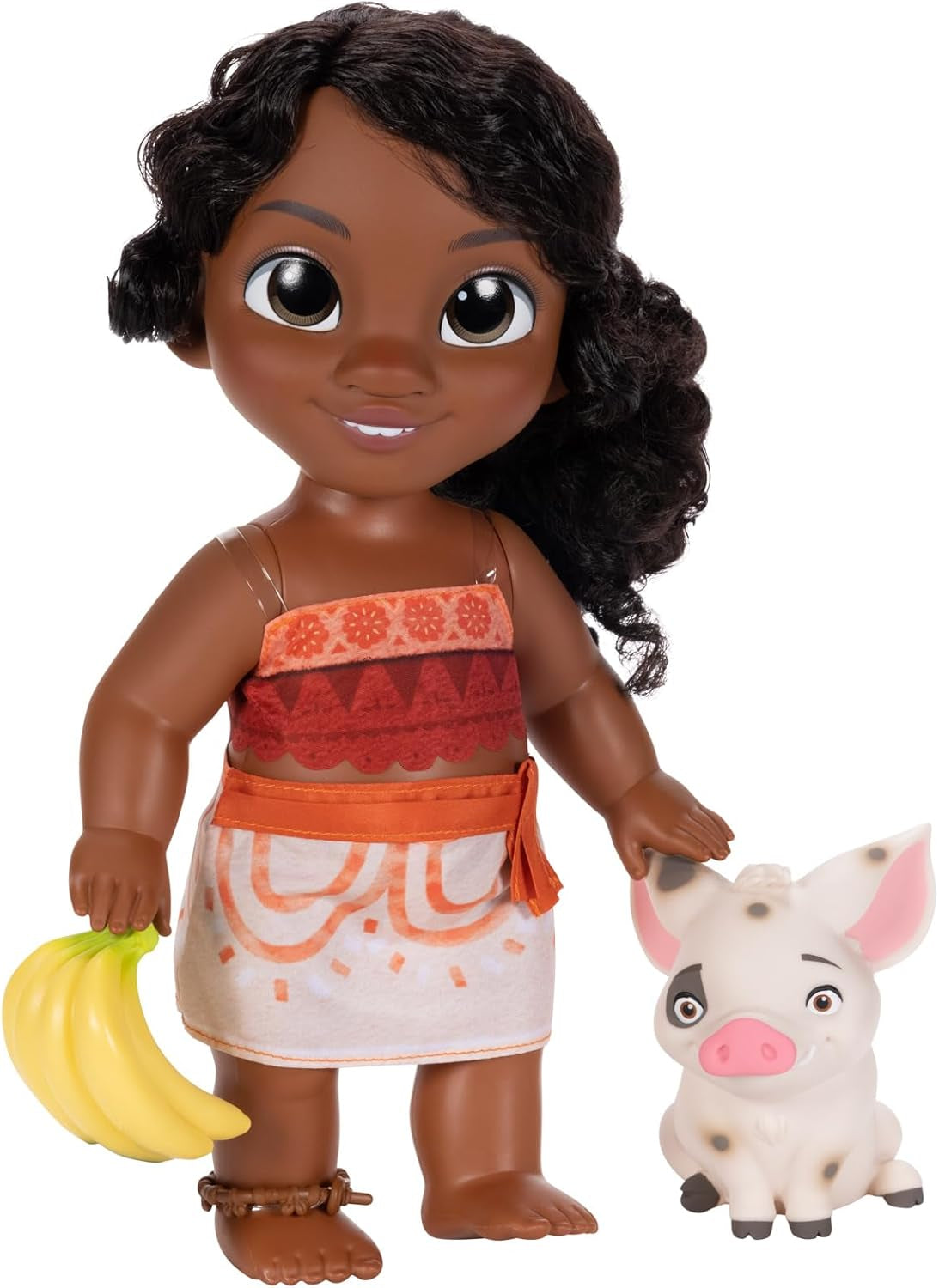 Jakks Pacific Moana 2 Little Sister Simea Puppe und Pua-Figuren-Spielset, 27 cm groß, enthält 1 Puppen-Outfit, 1 Pua, 1 Bananenbündel aus Kunststoff, empfohlen für Kinder ab 3 Jahren
