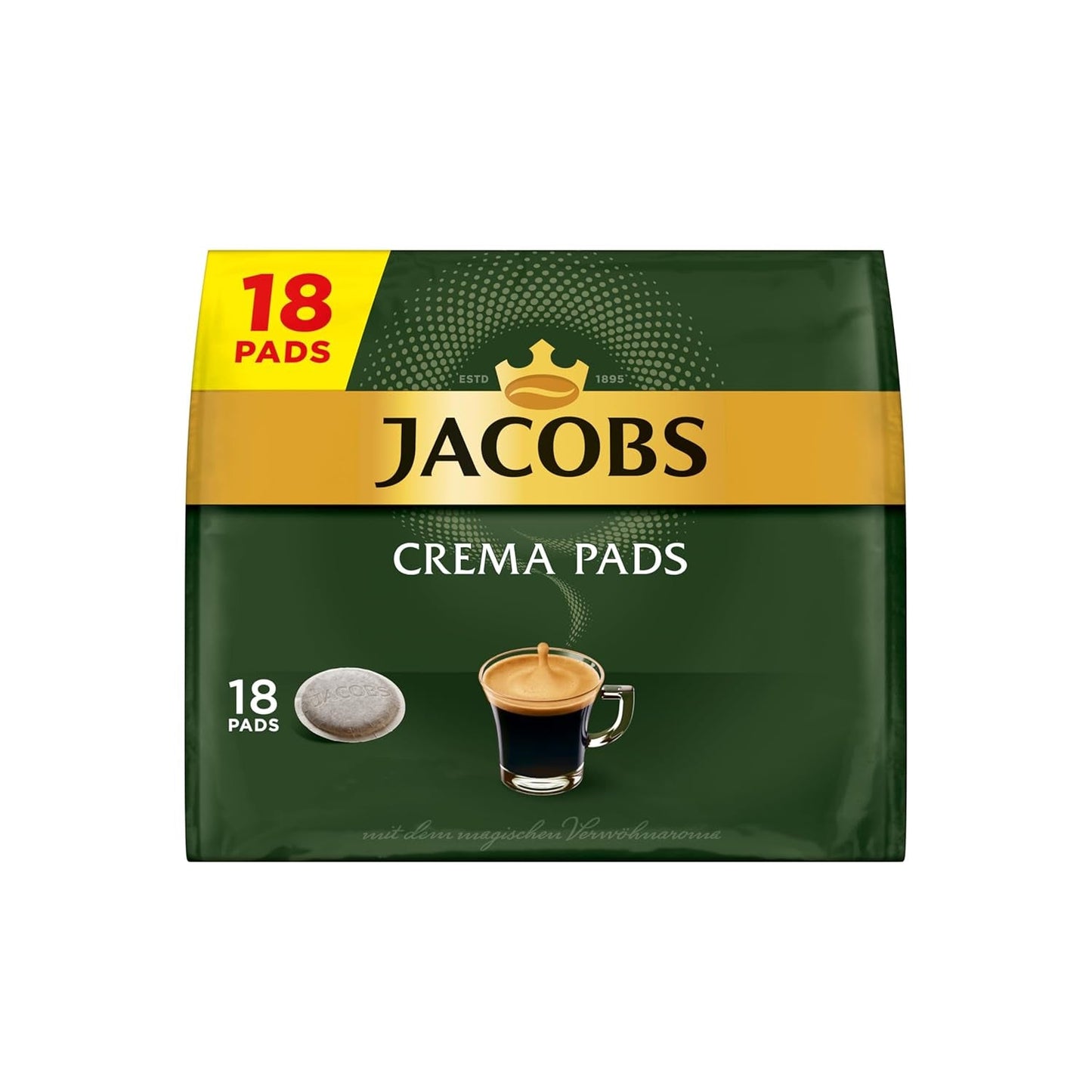 Jacobs Pads Cream, Senseo-kompatible Pads, 5 x 18 Getränke, 90 Kaffeepads