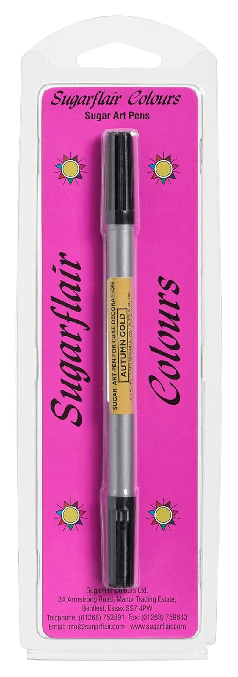 Sugarflair Gold Goldfarbene Lebensmittelfarbstifte mit Zuckerdesign – essbarer Lebensmittelstift, Kuchenstift, Fondant, Marzipan und Royal Icing-Dekoration – 1 Stück
