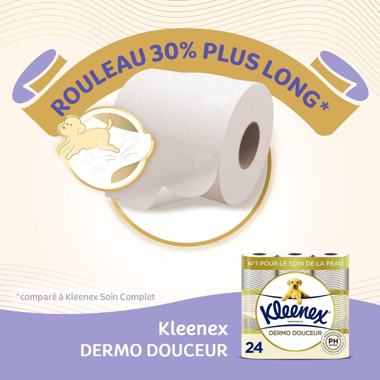 KLEENEX Dermo Douceur 4230420 Toilettenpapier, 24 Rollen (4 x 6 Rollen), weiß, 24 Unité (Lot of 6)