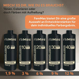 FemMas Oxycreme in 6% 1000 ml I Oxidationsmittel zum Haarfärben und Färben I Einfache Anwendung und optimale Fixierung I Entwickler für gleichmäßige Ergebnisse in Salonqualität I Entwickler zum Haarfärben Haarfärbemittel Naty Shop