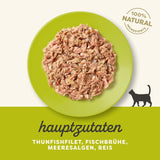 Applaws 100 % natürliches Premium-Nassfutter für Katzen, Thunfischfilet mit Algen in Brühe – Packung mit 24 x 156 g Dosen