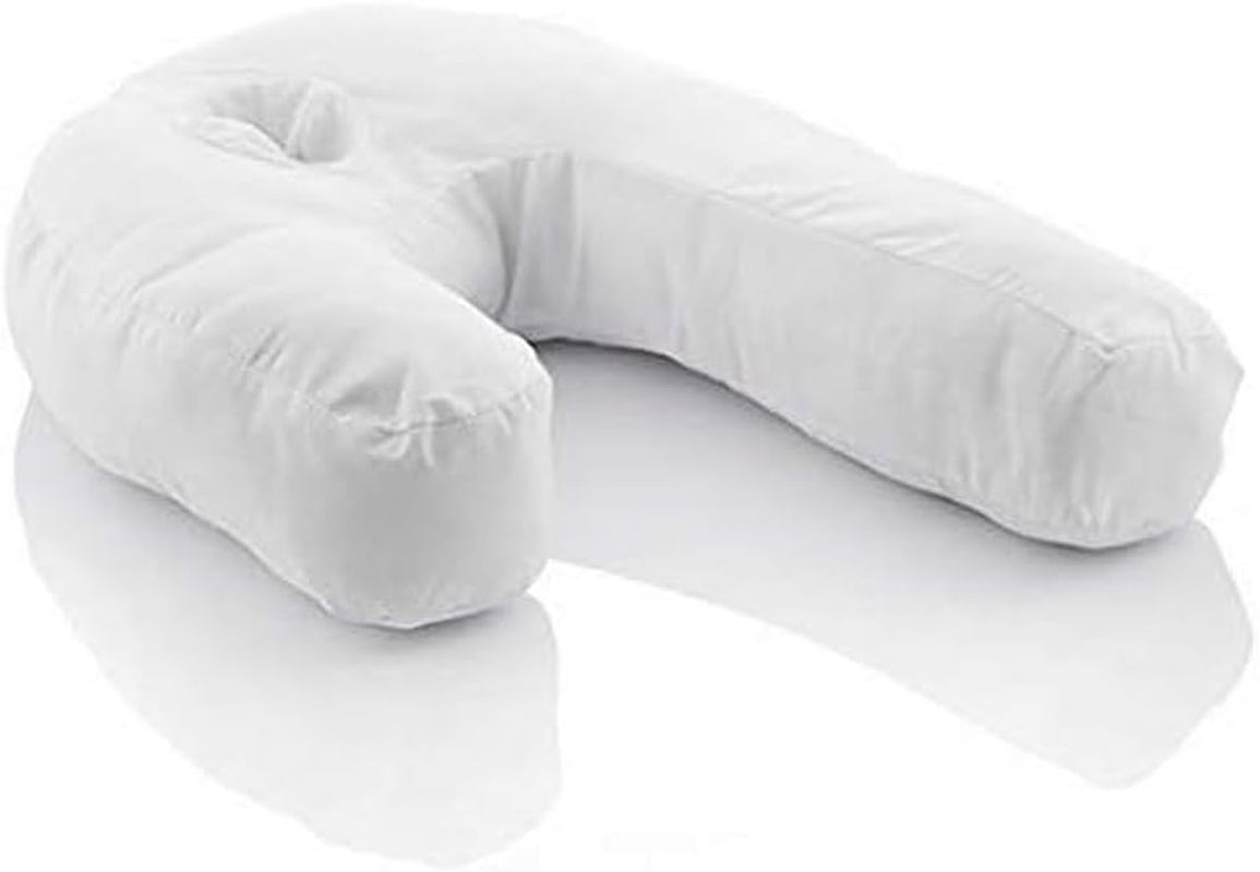 Innovagoods Ergonomisches U-förmiges Kissen für Seitenschläfer, ideal für die Schwangerschaft, fördert ruhiges Atmen, reduziert Schnarchen, Baumwolle und Polyester, weiß, 39 x 57 x 14 cm. Orthopädische Nackenkissen Naty Shop Standardtitel