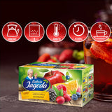 Babcia Jagoda – Früchtetee „Fruchtige Verführung“ – 20 Teebeutel – Mit Hibiskus, Apfel, Apfelbeere, Brombeere, Hagebutte, Orangenschale – Intensiver Fruchtgeschmack, koffeinfrei, vegan, natürlich, Cay – 40G