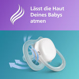 Philips Avent Ultra Air Schnuller – Set mit 2 BPA-freien, atmungsaktiven Schnullern für Babys ab 18 Monaten, inklusive Tragetasche und Sterilisation, Whale/Whale (Modell SCF349/24)