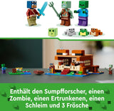 LEGO Minecraft Das Froschhaus, Spielzeughaus mit Figuren wie Zombie, Schleim und Ertrinkender, plus Zubehör wie Spielzeugboot und Werkbank, Geschenk für Jungen und Mädchen ab 8 Jahren 21256 Bausets Besuchen Sie den LEGO-Store