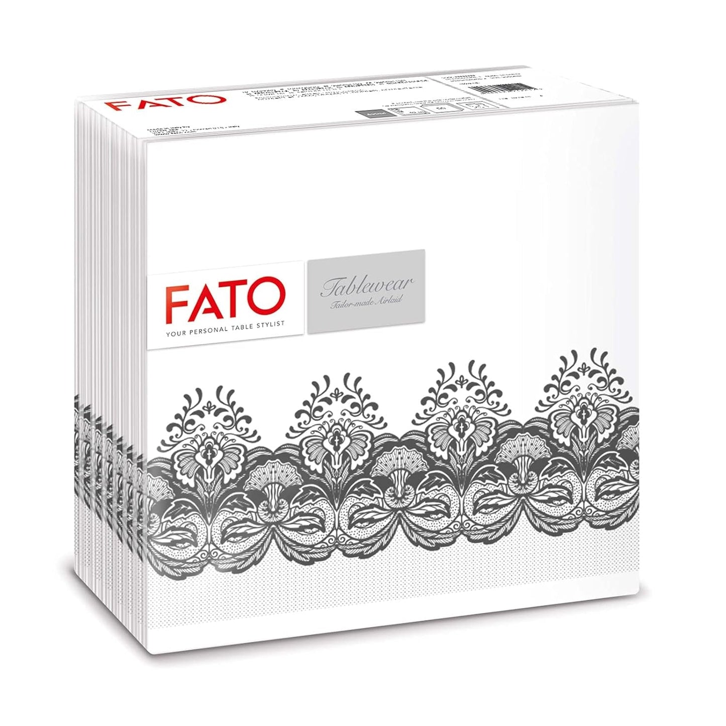 Fato - Trockenpapierservietten, Airlaid, Textileffekt, Packung mit 50 Servietten, 40X40 gefaltet im 4er-Format, Tropicana Decor