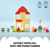 LEGO DUPLO Peppas Geburtstagshaus: Kreatives 3-Figuren-Spielzeug, Bau- und Umbauspielzeughaus für 2-Jährige, Jungen und Mädchen, fördert die Geschicklichkeit 10433 Bausets Besuchen Sie den LEGO-Store