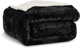 Kono Sherpa-Fleece-Überwurfdecke, 150 x 200 cm, weich, gemütlich, flauschig, wendbar, Mikrofaser, feste Decken für Bett, Sofa, Sofa (Marineblau, Doppelbett/Doppelbett). Betten und Decken. Besuchen Sie den KONO-Store Black Twin/Double