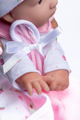 JC Toys La Baby Kaukasisches Babypuppen-Set – Weiche 28 cm Babypuppe, Waschbar, Abnehmbares rosa Outfit mit Hut, Decke & Schnuller, Für Kinder ab 12 Monaten