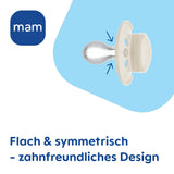 Original MAM Schnuller | 6-16 Montag | Schnullerset für Babys und Kleinkinder | Akzeptanz 94 % | Verhindert unerwünschte Zahnausrichtung | SkinSoft Silikon-Babyschnuller | Krokodil/Löwe | 4 Stück